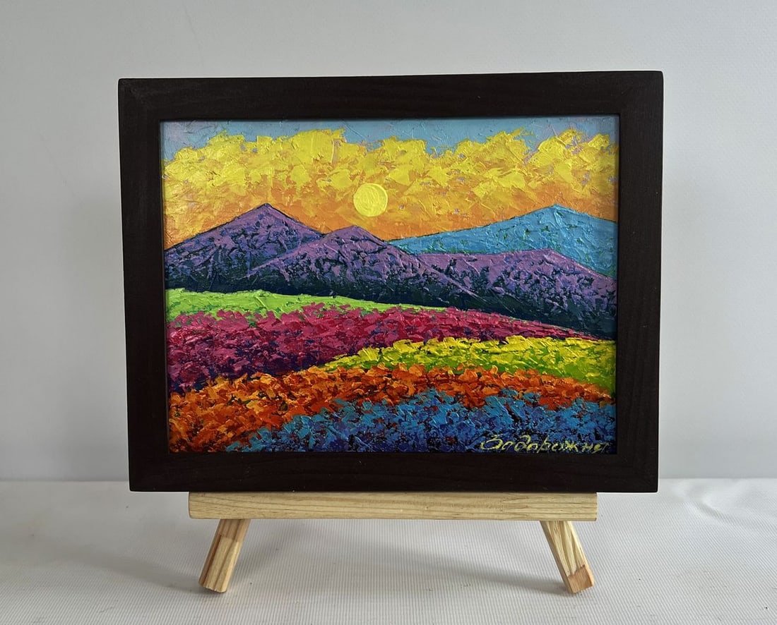 Oil painting Sunset in the mountains V. Zadorozhnya (1 of 8)
