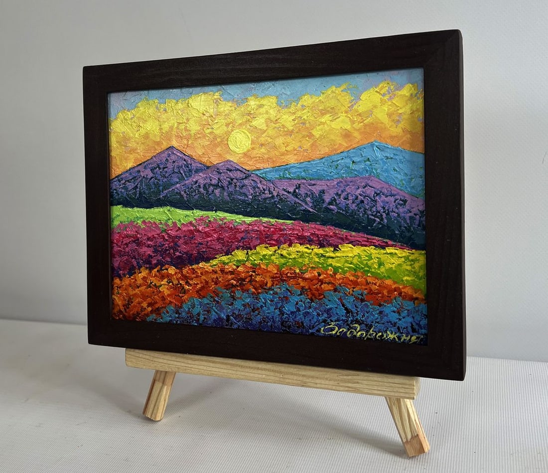 Oil painting Sunset in the mountains V. Zadorozhnya - 2