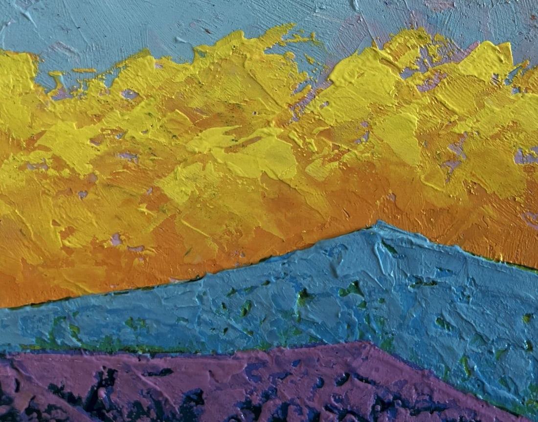 Oil painting Sunset in the mountains V. Zadorozhnya - 4