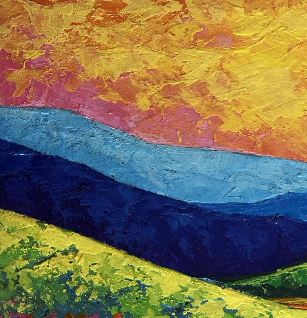 Oil painting Evening sunset in the mountain valley V. Zadorozhnya - 5