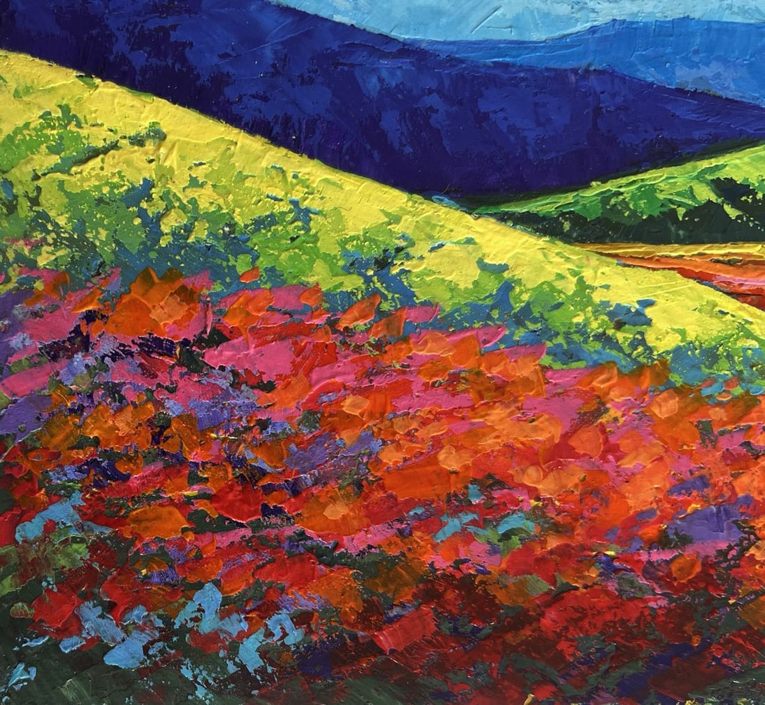 Oil painting Evening sunset in the mountain valley V. Zadorozhnya - 6
