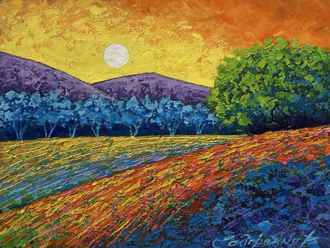 Oil painting Quiet evening in blue shadows V. Zadorozhnya - 3