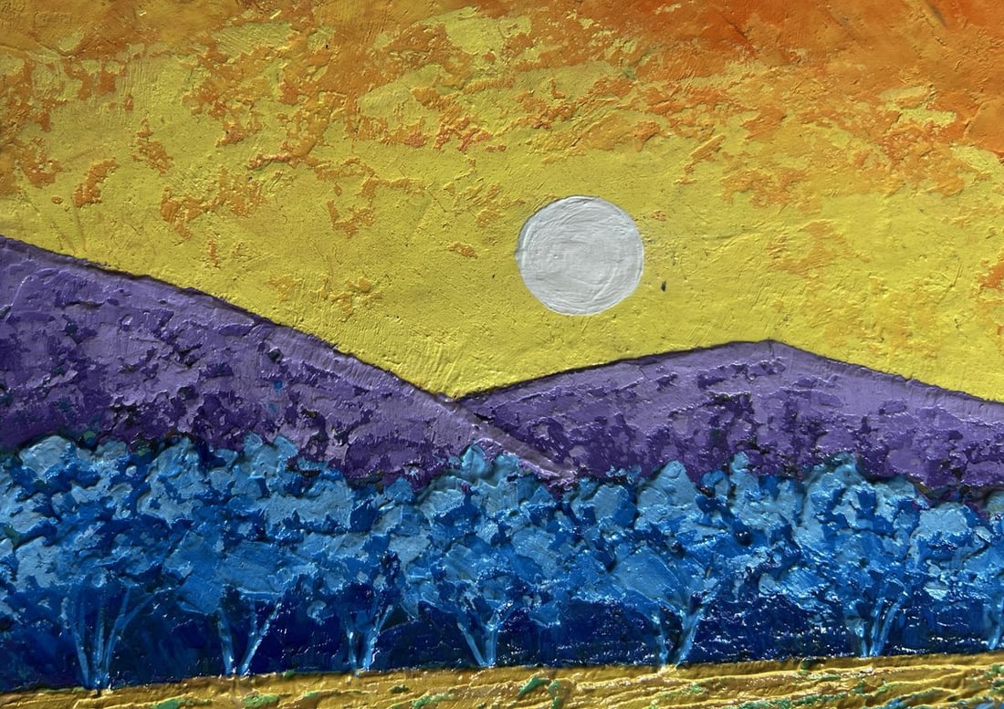 Oil painting Quiet evening in blue shadows V. Zadorozhnya - 5