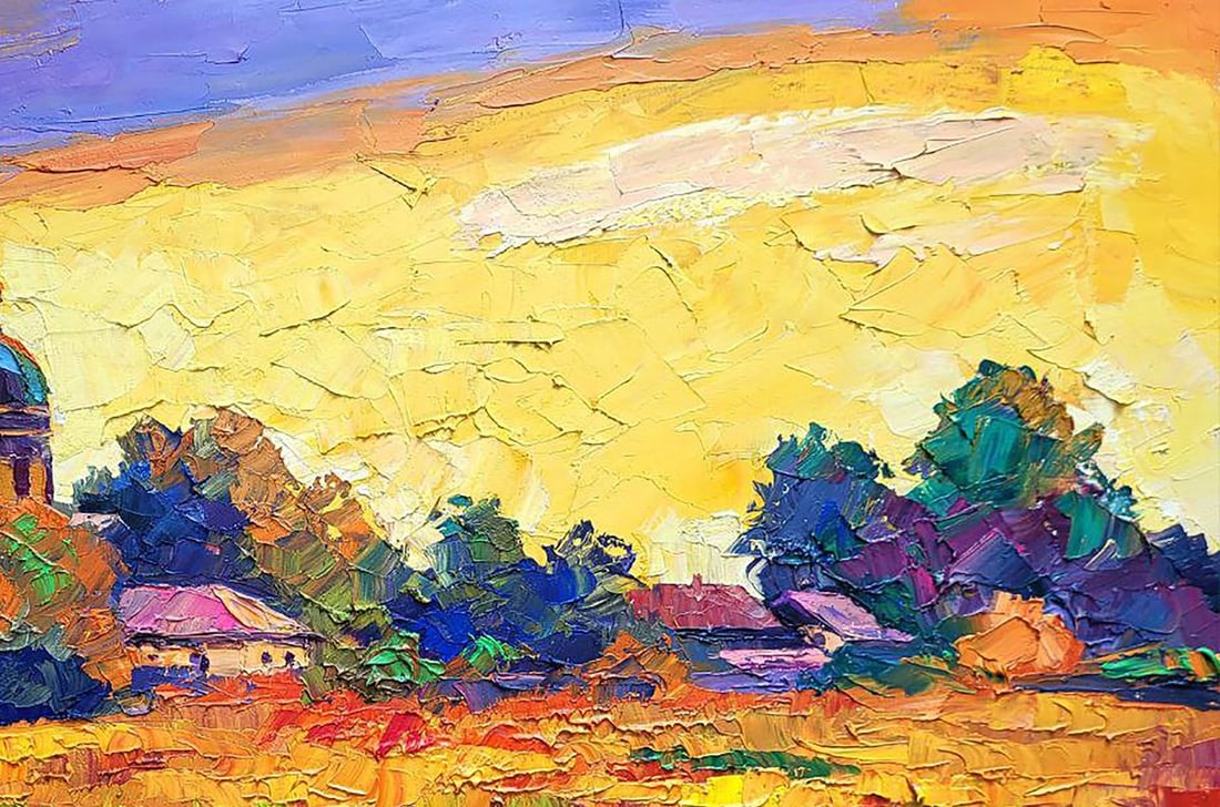 Oil painting Sunset over the village Boris Serdyuk - 5