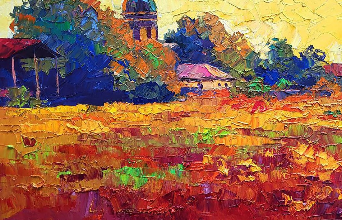 Oil painting Sunset over the village Boris Serdyuk - 6
