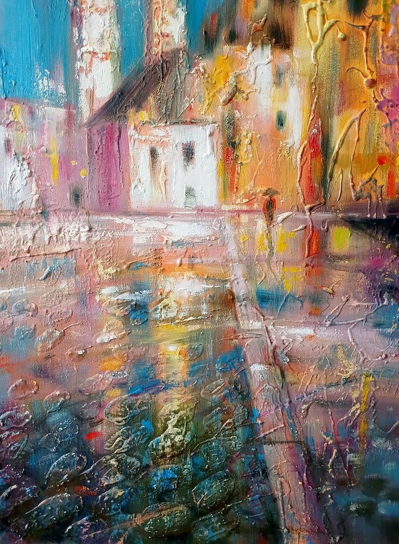 Abstract oil painting Night city Anatoly Tarabanov - 6