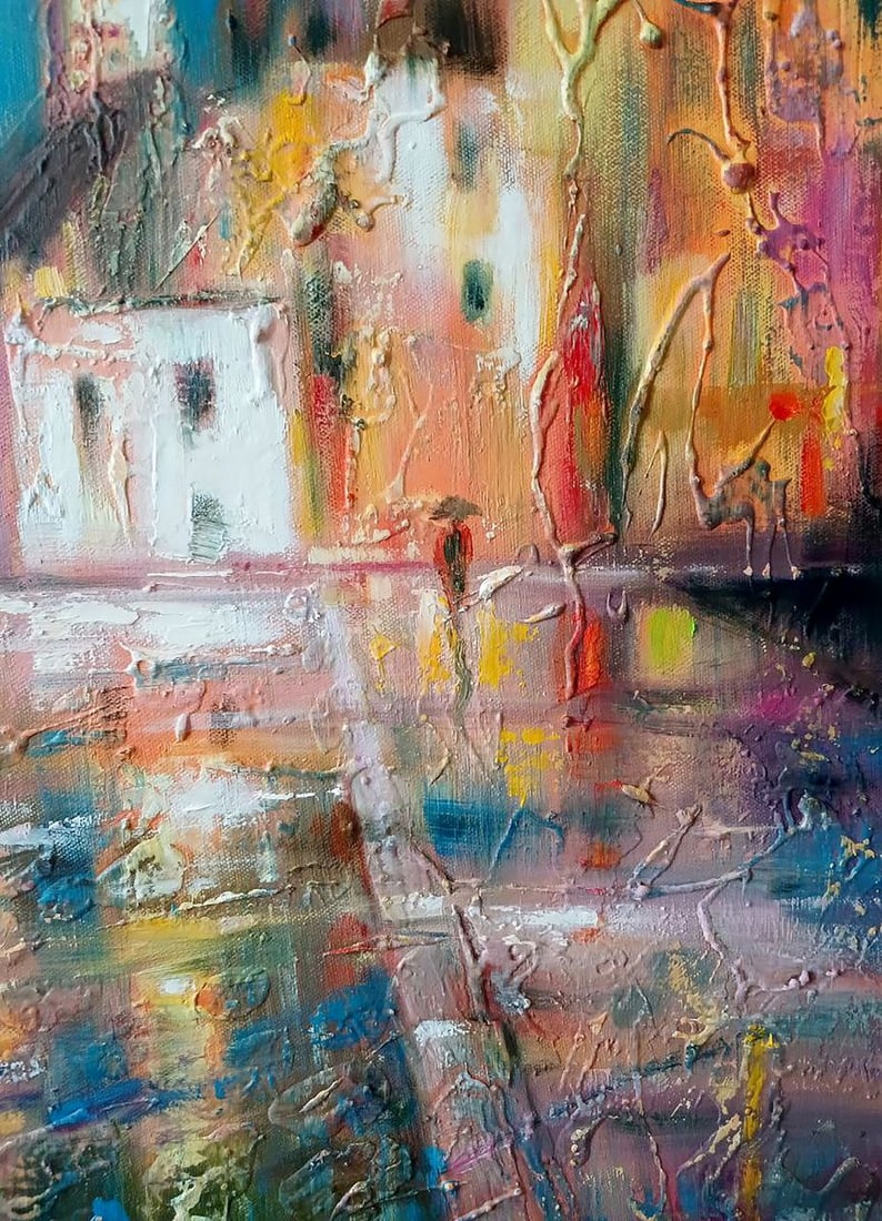 Abstract oil painting Night city Anatoly Tarabanov - 9