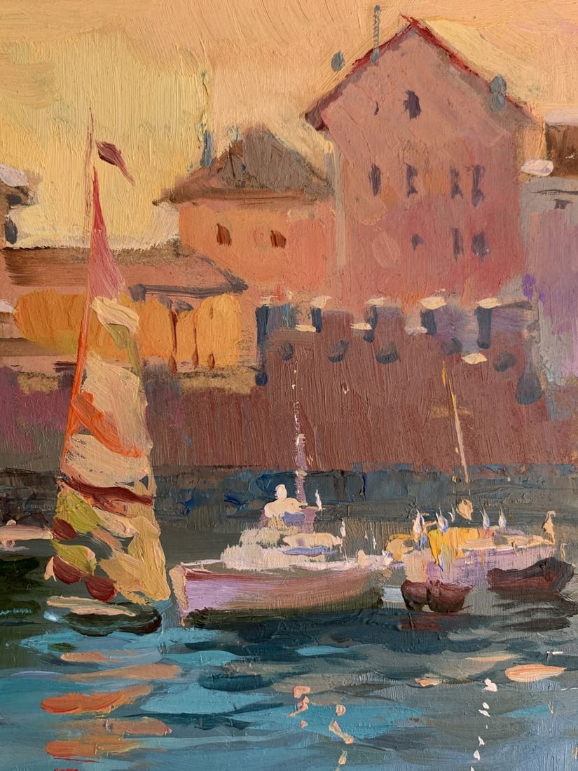 Oil painting Evening at the yacht club Yuriy Suprunchuk - 10