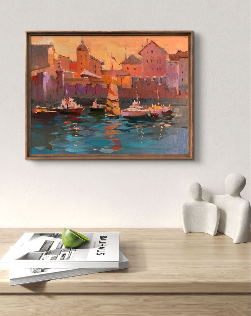 Oil painting Evening at the yacht club Yuriy Suprunchuk - 2