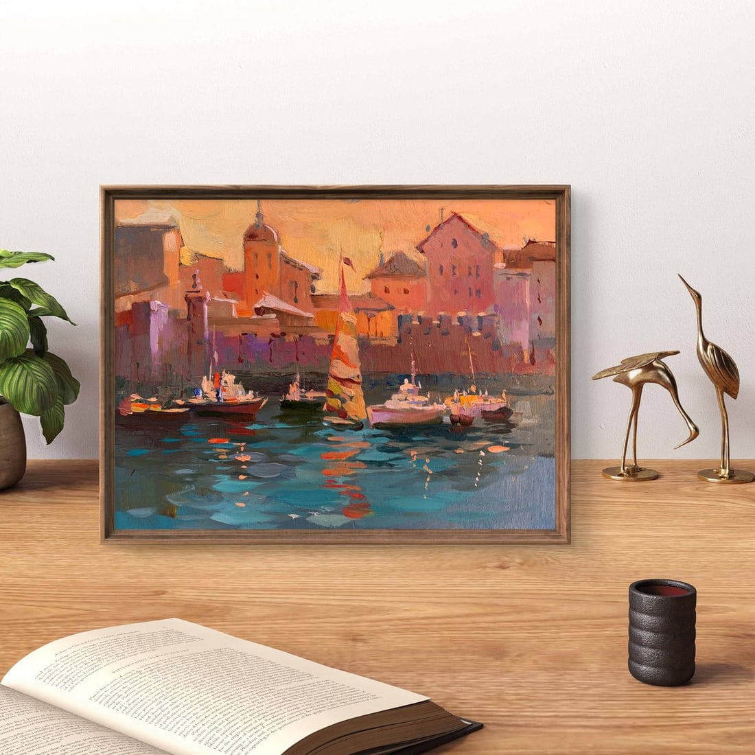 Oil painting Evening at the yacht club Yuriy Suprunchuk - 3