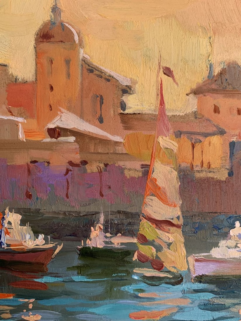 Oil painting Evening at the yacht club Yuriy Suprunchuk - 6