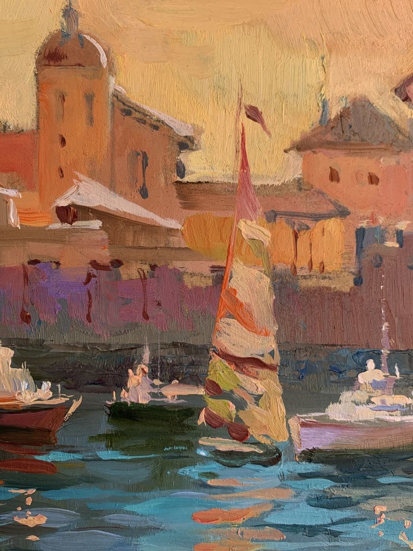 Oil painting Evening at the yacht club Yuriy Suprunchuk - 7