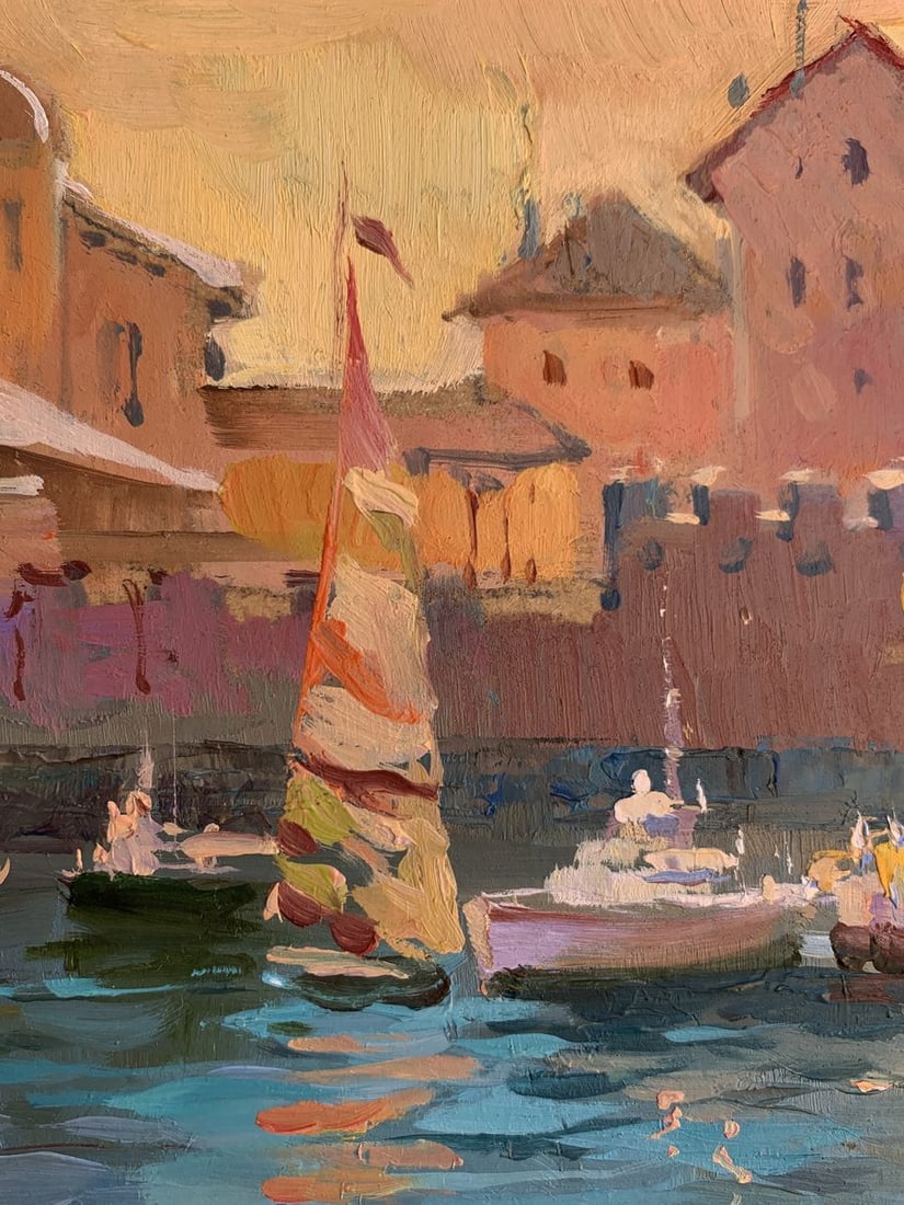 Oil painting Evening at the yacht club Yuriy Suprunchuk - 8