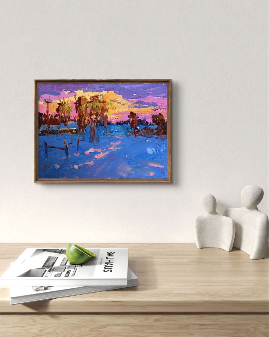 Oil painting In the evening in the cold Oksana Kalenyuk - 2