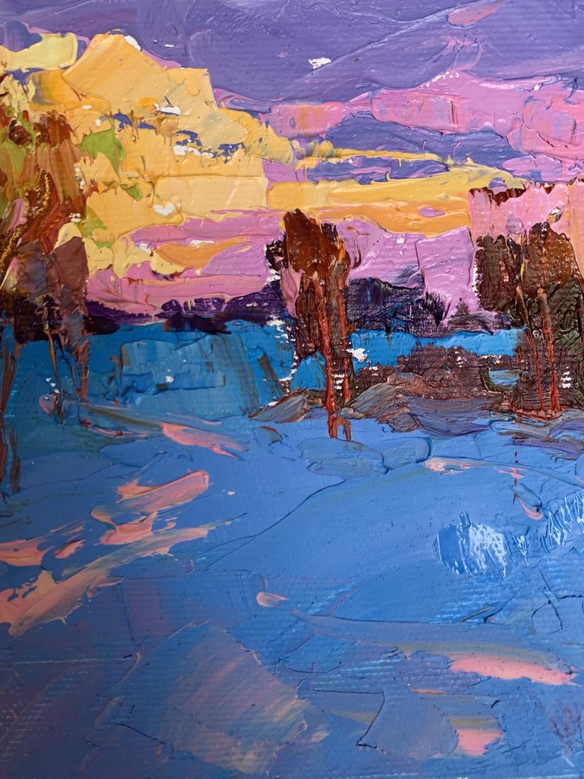 Oil painting In the evening in the cold Oksana Kalenyuk - 8