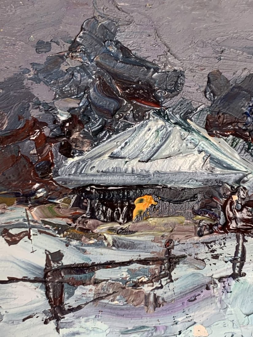 Oil painting Winter and evening Alexander Cherednichenko - 4