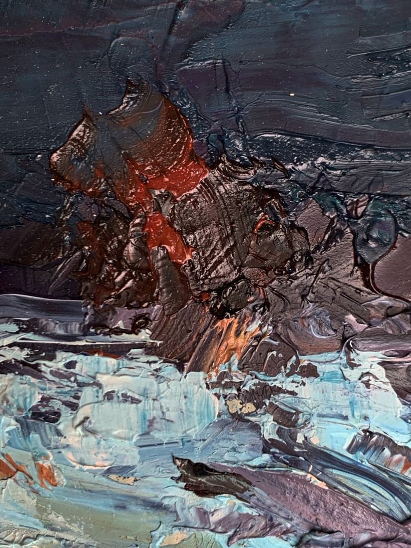 Oil painting Winter edge of the village Alexander Cherednichenko - 11