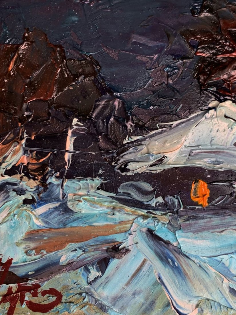 Oil painting Winter edge of the village Alexander Cherednichenko - 5