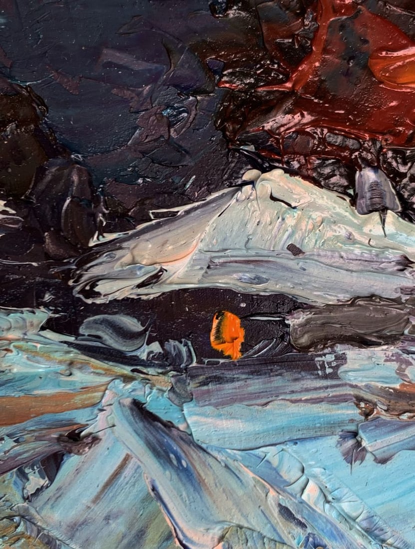 Oil painting Winter edge of the village Alexander Cherednichenko - 6