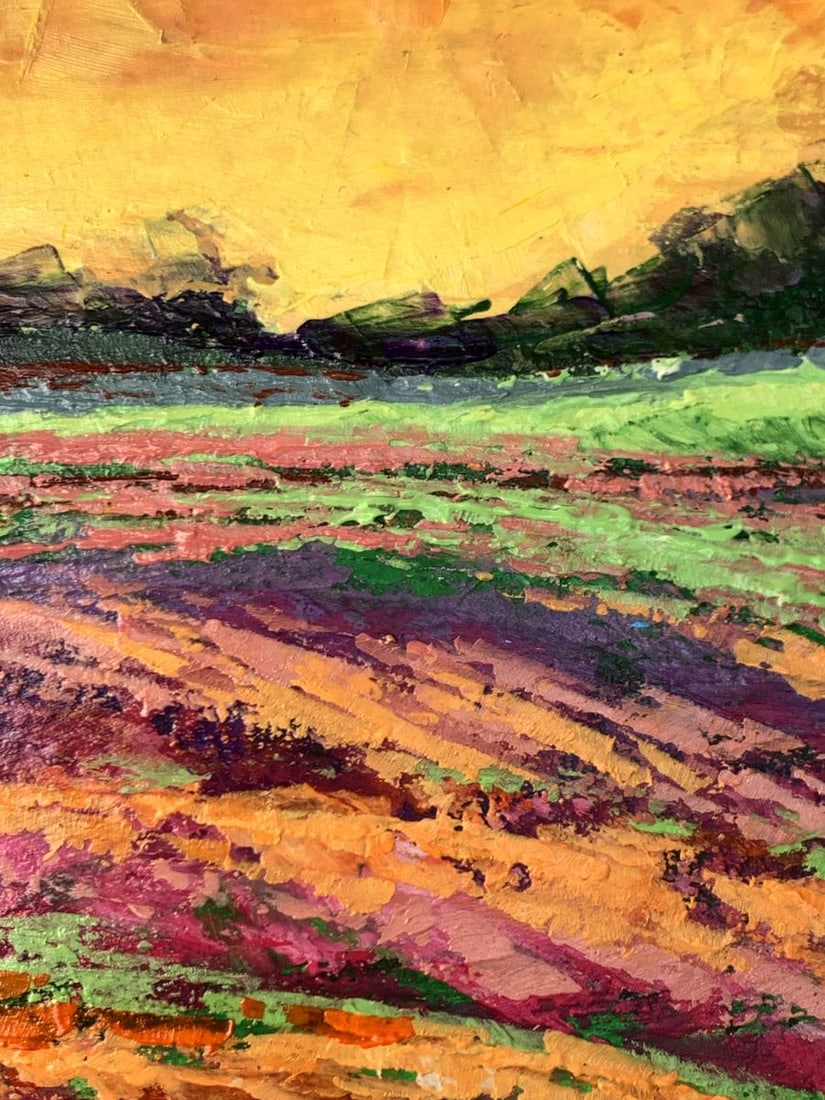 Oil painting Sunset behind the forest V. Zadorozhnya - 10