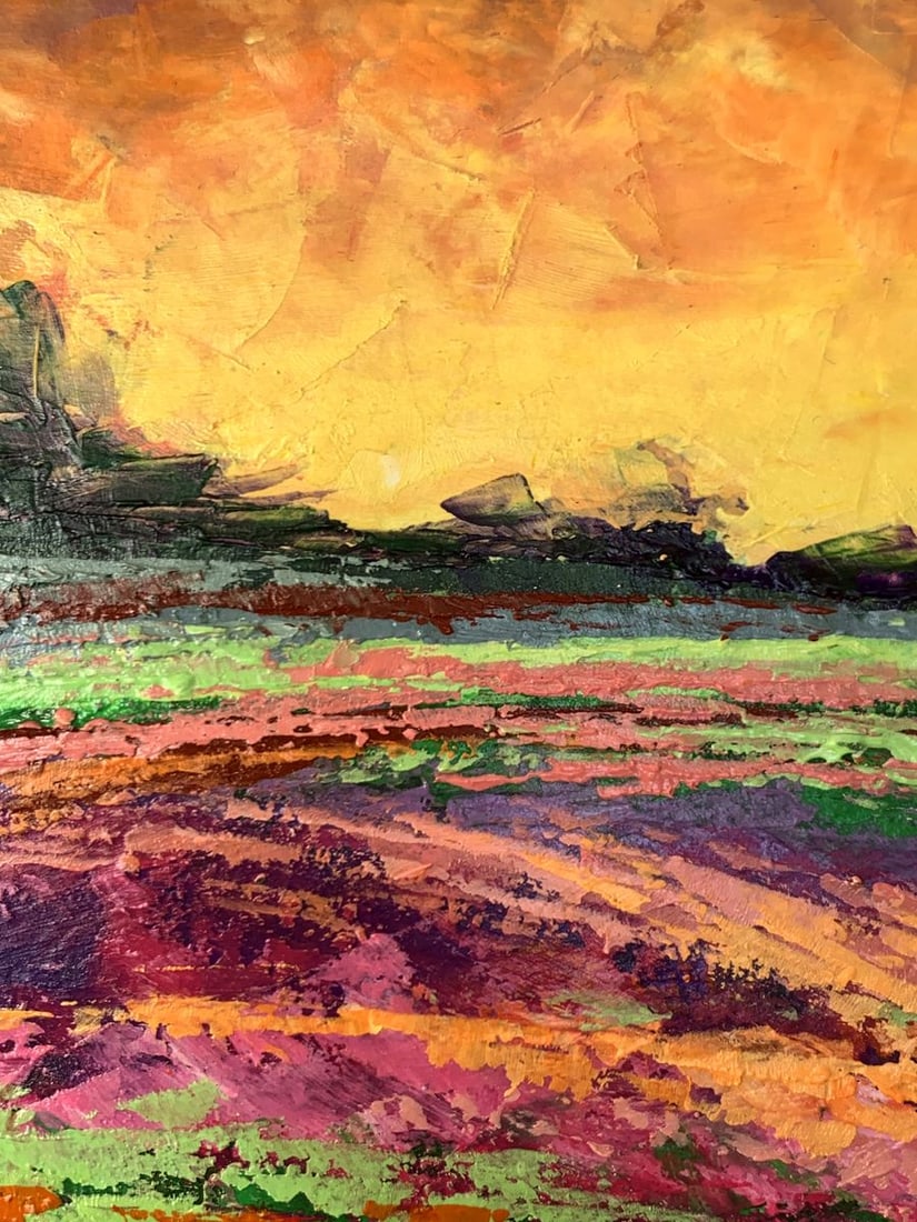 Oil painting Sunset behind the forest V. Zadorozhnya - 4