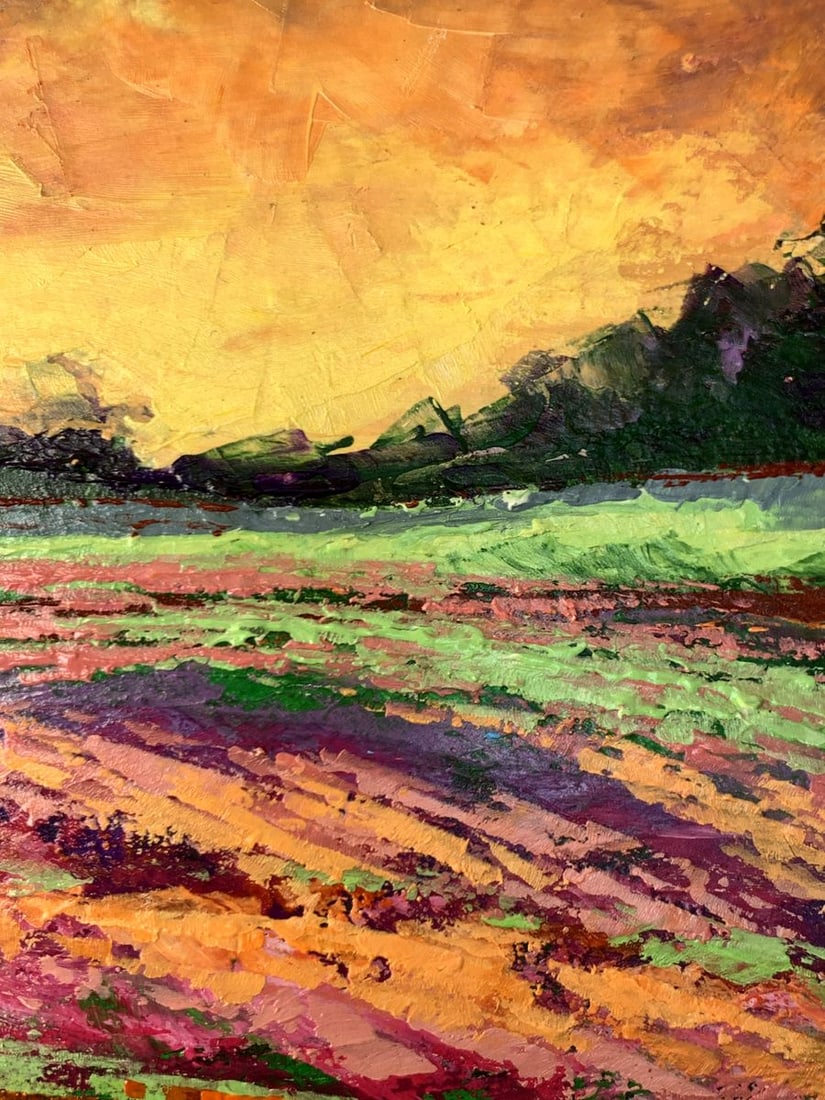 Oil painting Sunset behind the forest V. Zadorozhnya - 6