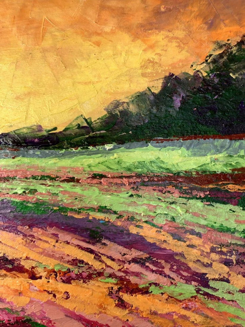 Oil painting Sunset behind the forest V. Zadorozhnya - 7