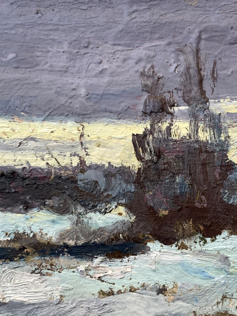 Oil painting Winter evening in nature Leonid Maistrenko - 6