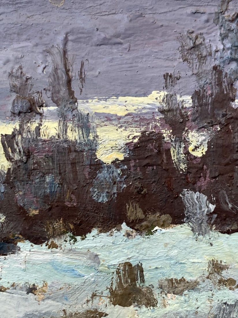 Oil painting Winter evening in nature Leonid Maistrenko - 9