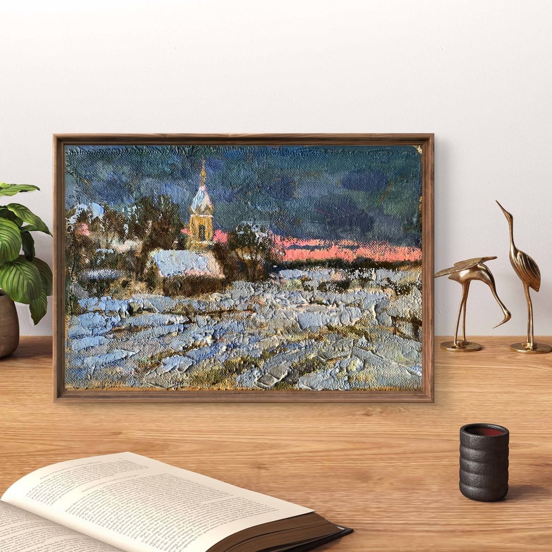 Oil painting Gentle winter sunset Leonid Maistrenko - 3