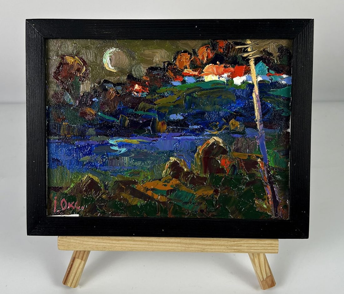 Oil painting Evening frost in the field Oksana Ivanyuk: Title: Oil painting Evening frost in the field Oksana Ivanyuk Description: No.AAA6235 *** ABOUT THIS PAINTING *** * TITLE: "Evening frost in the field" * ARTISTS: Oksana Ivanyuk * SIZE: 15x20 cm/5.90x