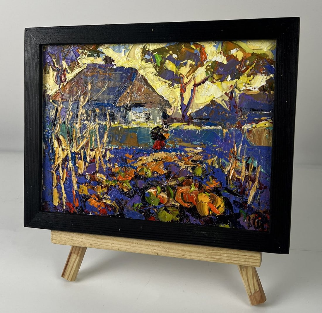 Oil painting Yellow sunset over the village Oleksiy Ivanyuk - 2