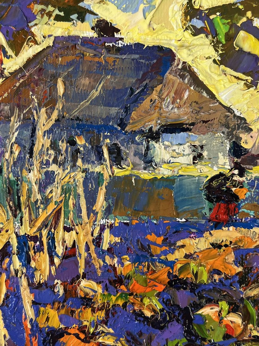 Oil painting Yellow sunset over the village Oleksiy Ivanyuk - 4