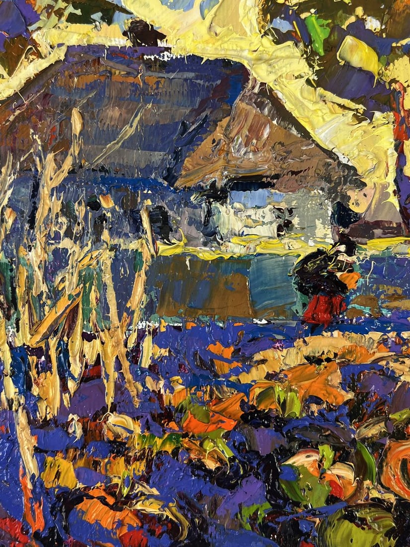 Oil painting Yellow sunset over the village Oleksiy Ivanyuk - 5