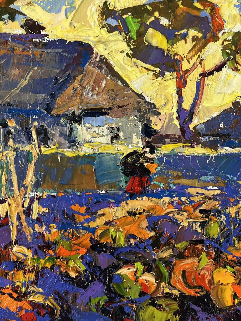 Oil painting Yellow sunset over the village Oleksiy Ivanyuk - 6