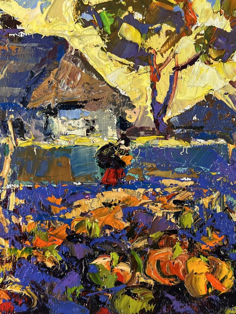 Oil painting Yellow sunset over the village Oleksiy Ivanyuk - 7