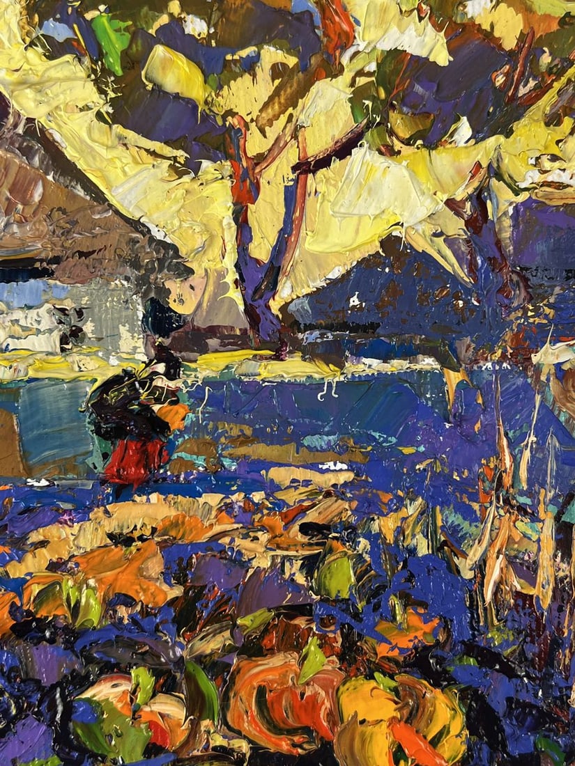 Oil painting Yellow sunset over the village Oleksiy Ivanyuk - 8