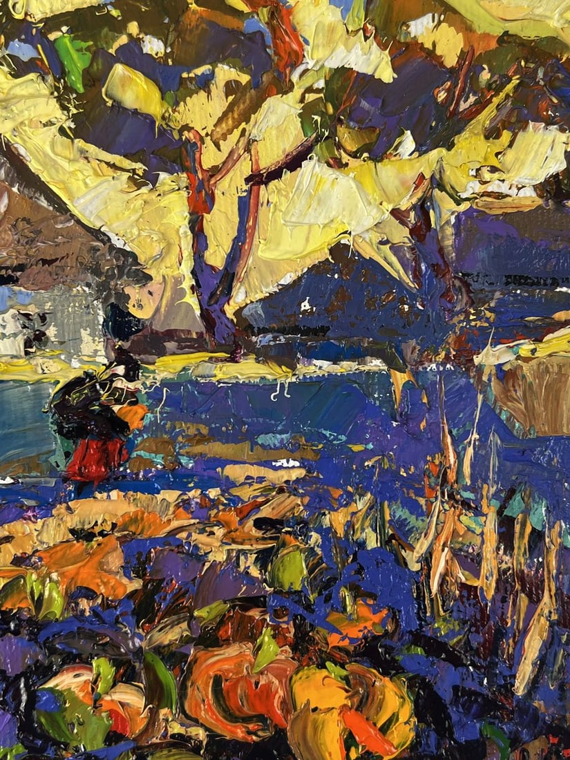 Oil painting Yellow sunset over the village Oleksiy Ivanyuk - 9