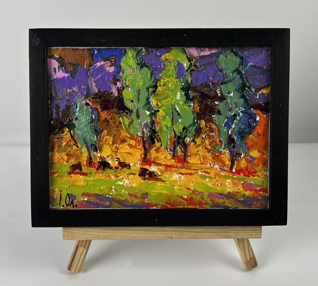 Oil painting Evening in the Forest Oleksiy Ivanyuk: Title: Oil painting Evening in the Forest Oleksiy Ivanyuk Description: No.AAA6320 *** ABOUT THIS PAINTING *** * TITLE: "Evening in the Forest" * ARTISTS: Oleksiy Ivanyuk * SIZE: 15x20 cm/5.90x7.87