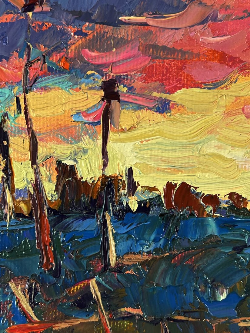 Oil painting Romantic sunset in the field Oleksiy Ivanyuk - 5
