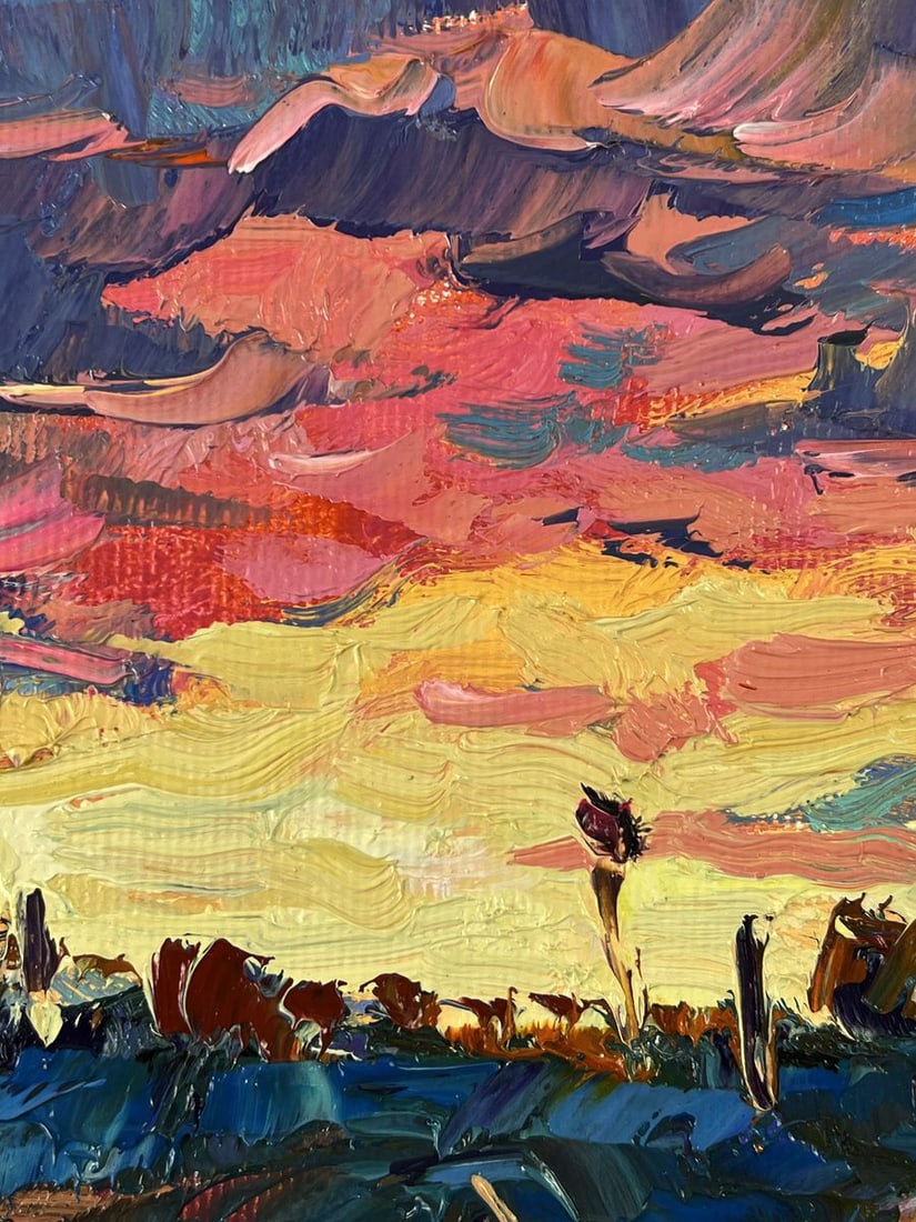 Oil painting Romantic sunset in the field Oleksiy Ivanyuk - 7