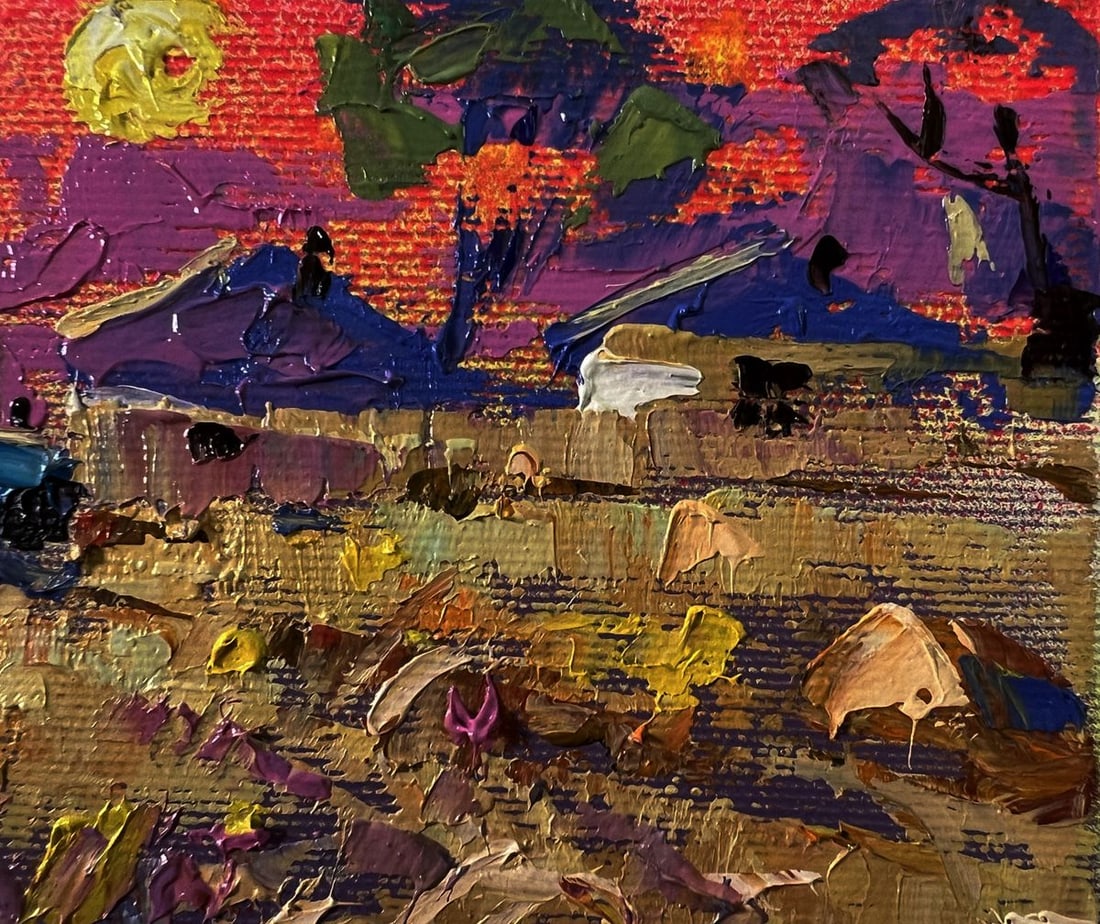 Oil painting Evening village Oleksiy Ivanyuk - 4