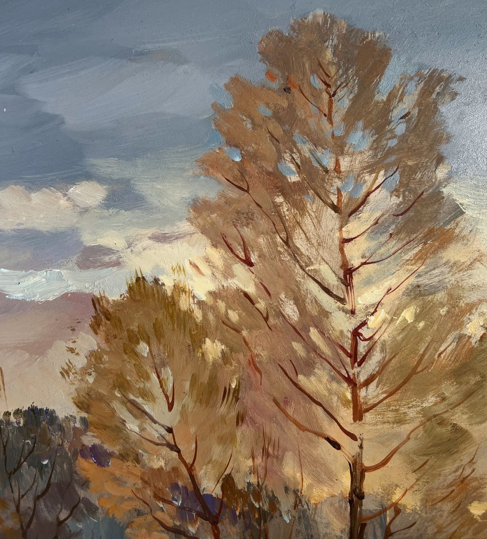 Oil painting Snow and sunset lights Yuriy Suprunchuk - 5