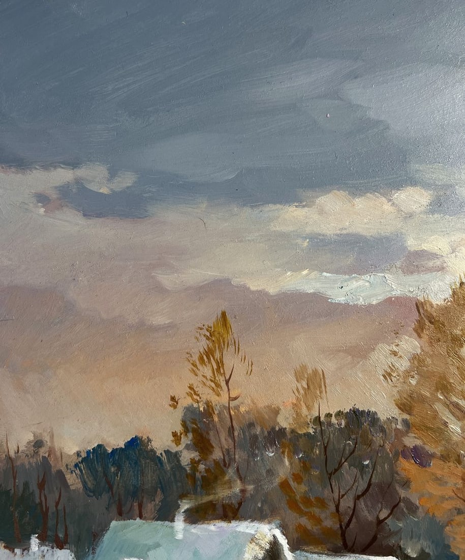 Oil painting Snow and sunset lights Yuriy Suprunchuk - 6