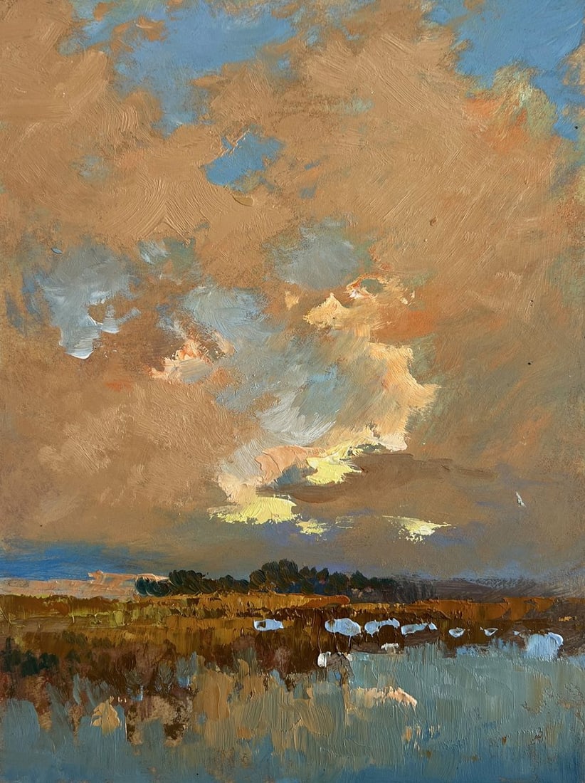 Oil painting Sunset over the lake Yuriy Suprunchuk - 3