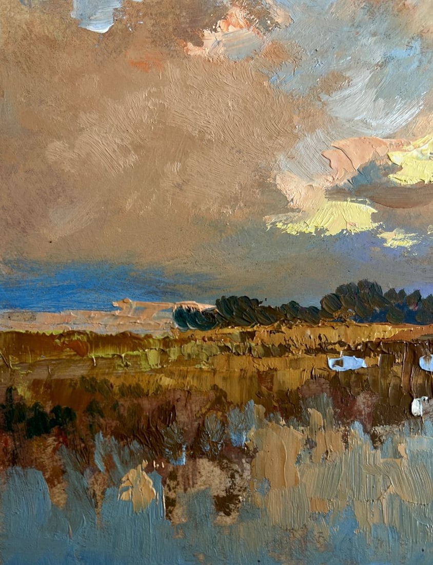 Oil painting Sunset over the lake Yuriy Suprunchuk - 6