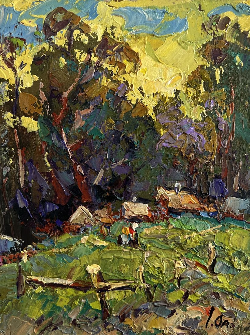 Oil painting Village near the forest Alex Kalenyuk - 3