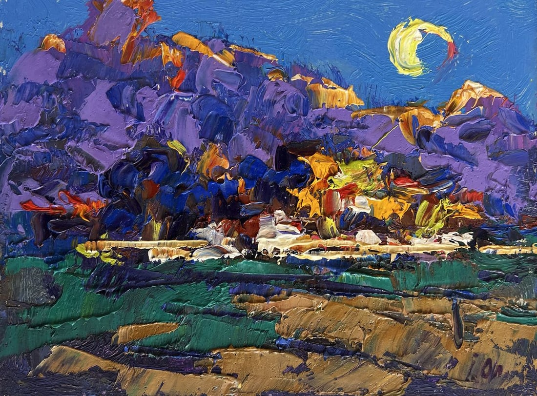 Oil painting Morning summer moon Alex Kalenyuk - 3
