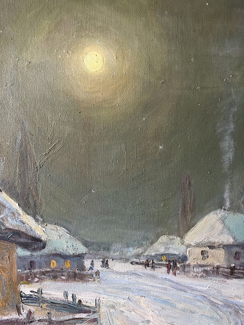 Oil painting Winter evening V. Mishurovsky - 6