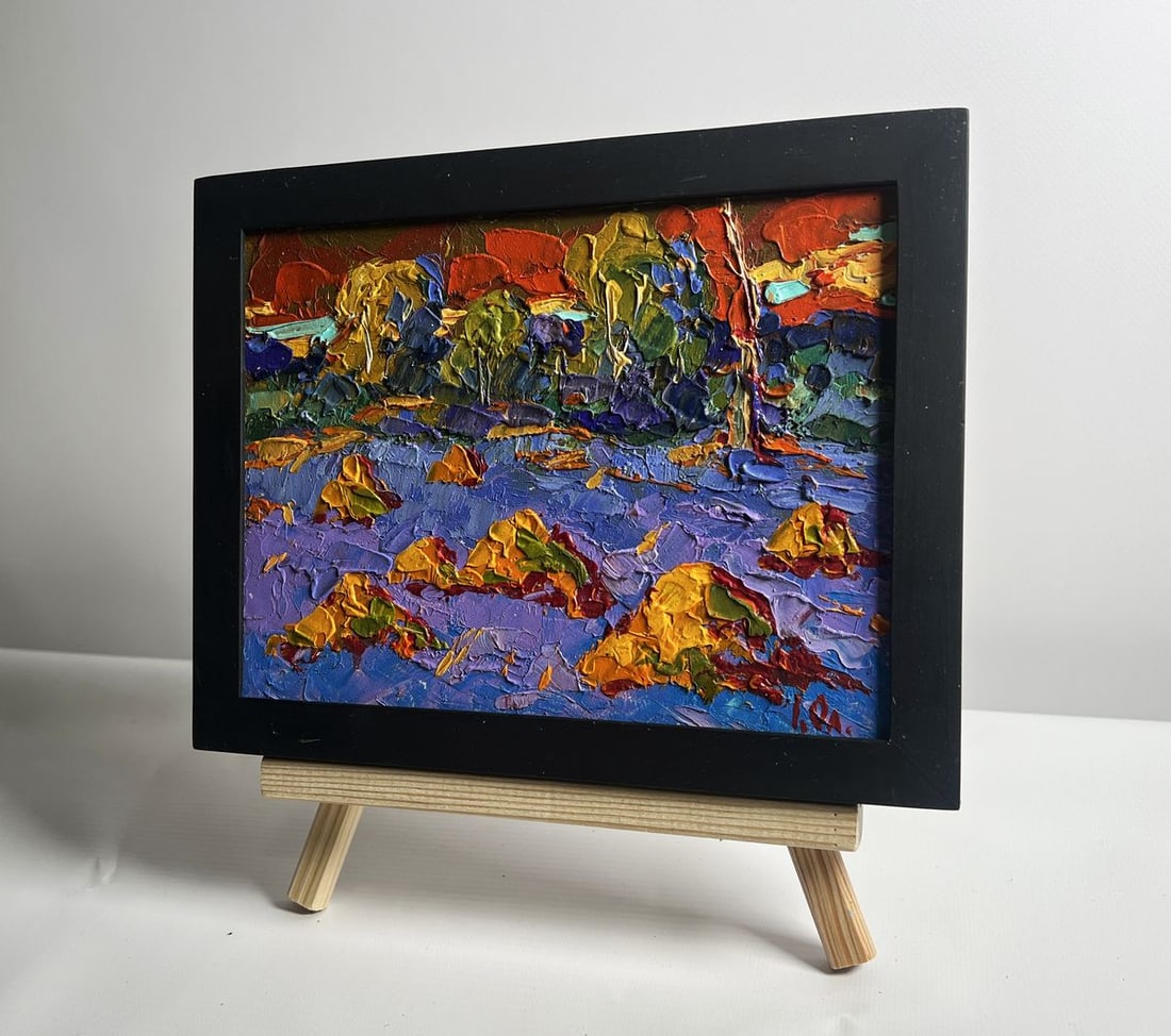 Oil painting Warm crimson evening Alex Kalenyuk - 2